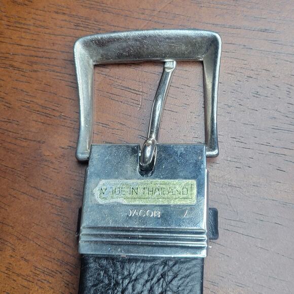 VTG Jacob Genuine Elephant Leather Belt w/ Buckle Made in Thailand Exotic✨️44/46 - Picture 3 of 12